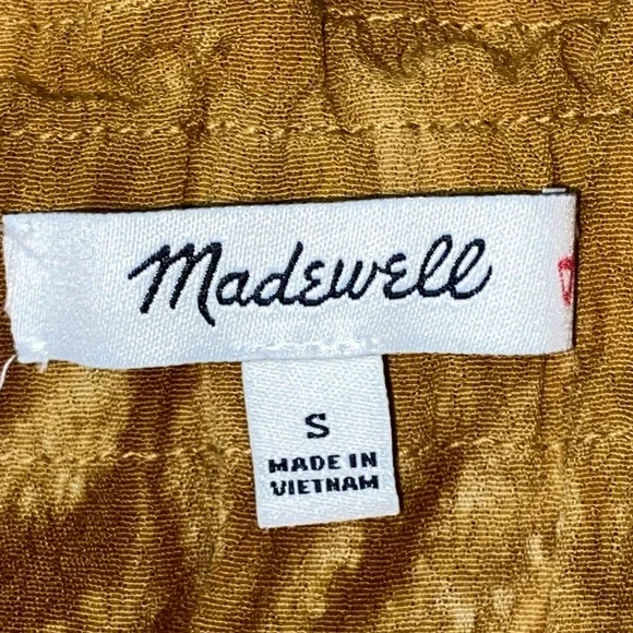 Madewell Tie Front Paperbag Midi Skirt in Egyptian Gold Tie Dye Sz S - Picture 12 of 13